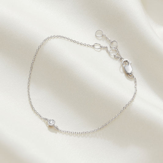 Single round diamond bracelet for 21st birthday gift