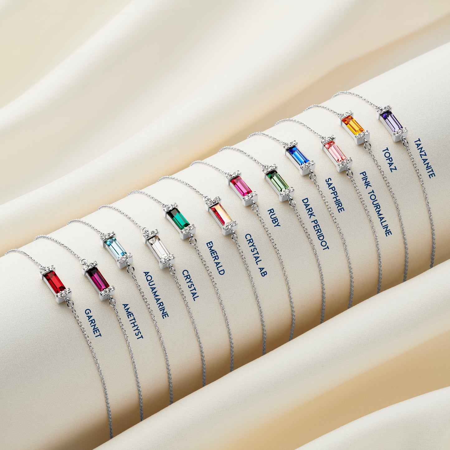 Amethyst February Birthstone Baguette Bracelet in Sterling Silver