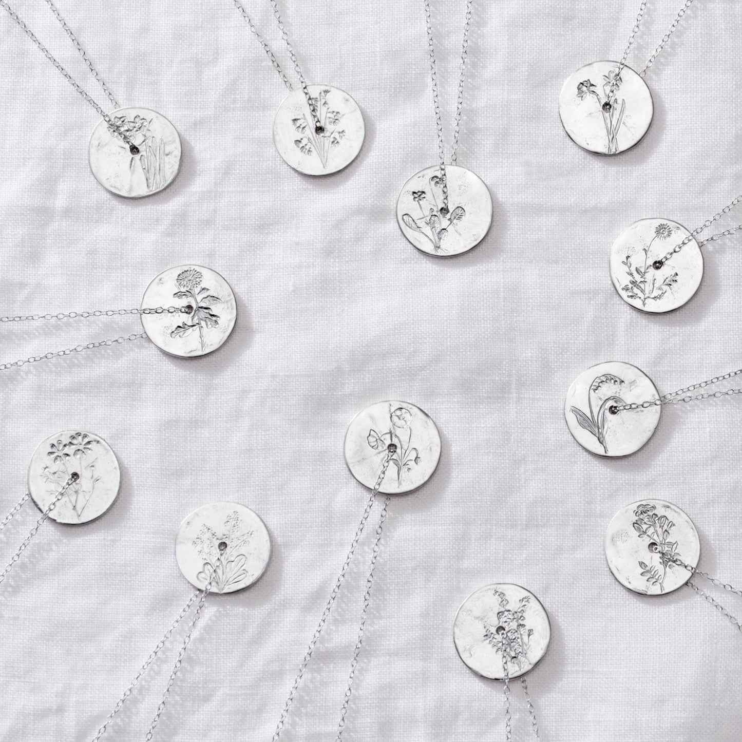 January Birth Flower Snowdrop Necklace in Silver