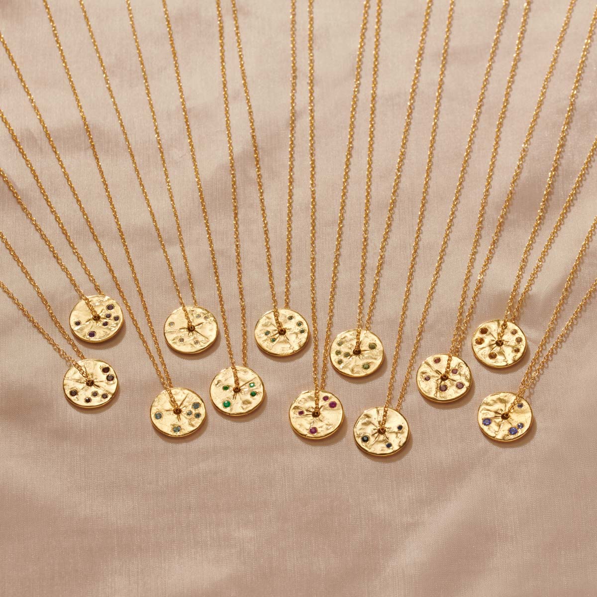 January Garnet Birthstone Spinner Necklace