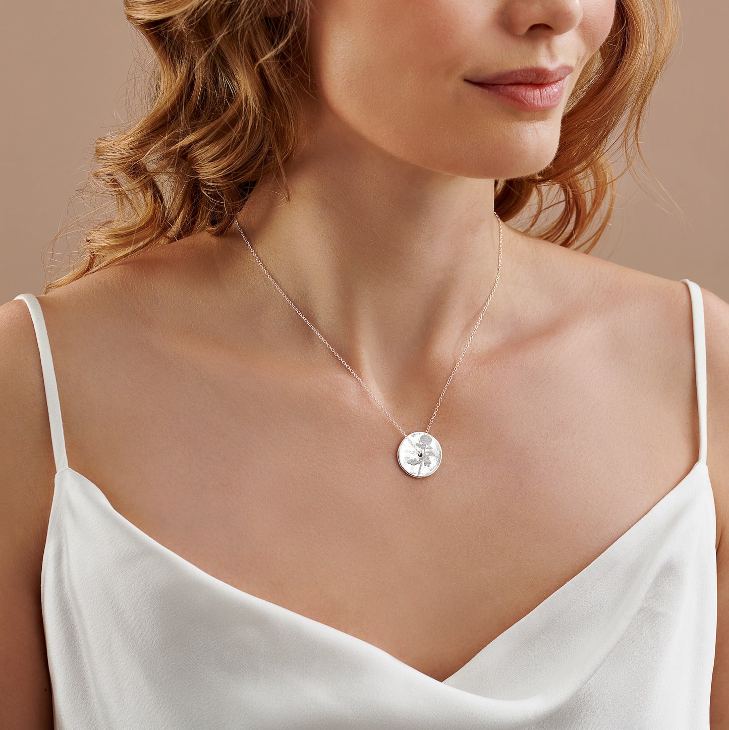 November Birth Flower Chrysanthemum Necklace in Silver