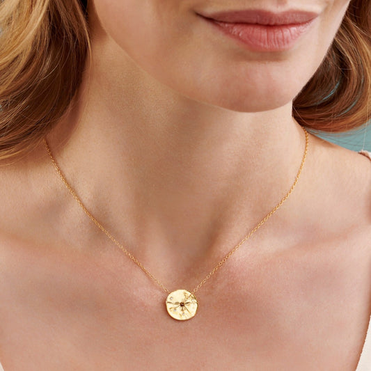 April Diamond Birthstone Spinner Necklace