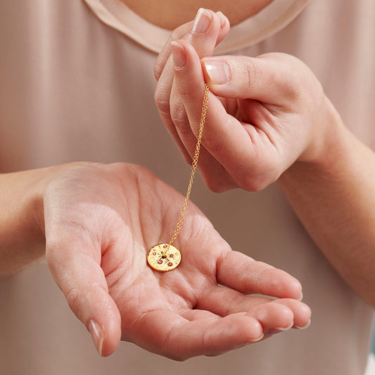 October Pink Tourmaline Birthstone Spinner Necklace