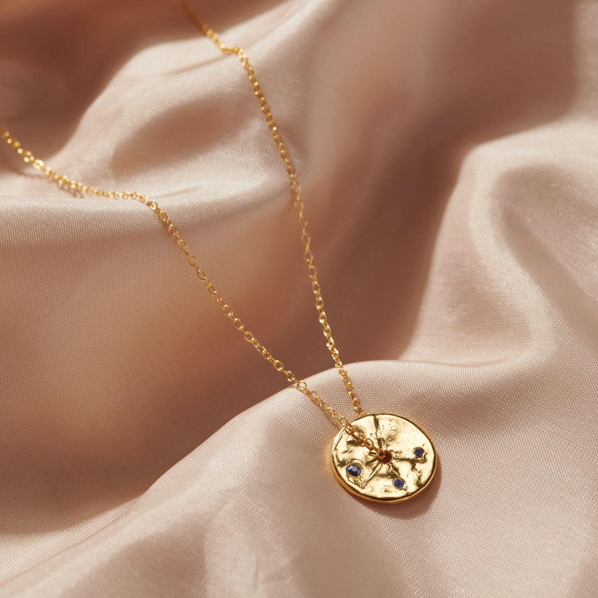 September Sapphire Birthstone Spinner Necklace