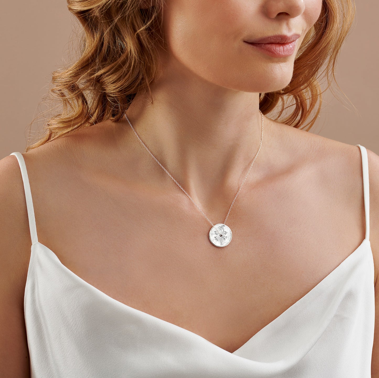 January Birth Flower Snowdrop Necklace in Silver