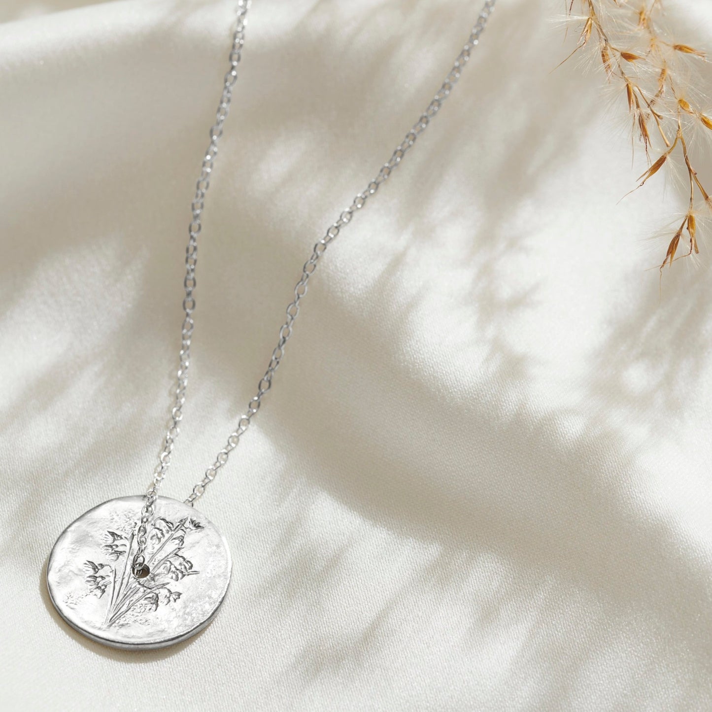 January Birth Flower Snowdrop Necklace in Silver