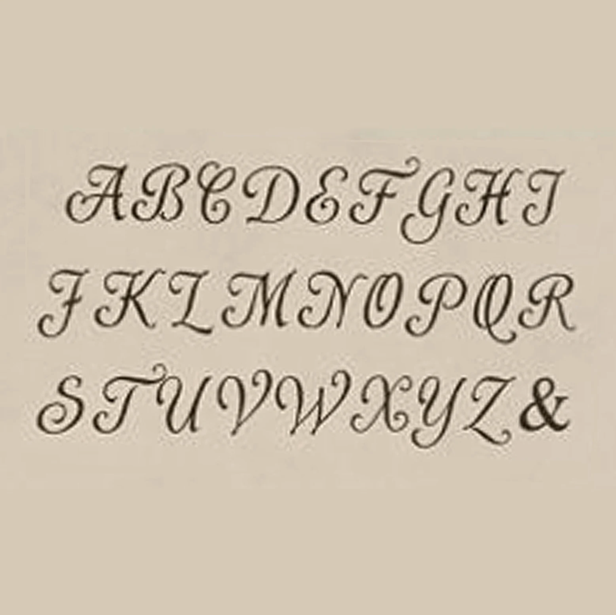 Upper case scrolling monogram font, full alphabet A-Z
