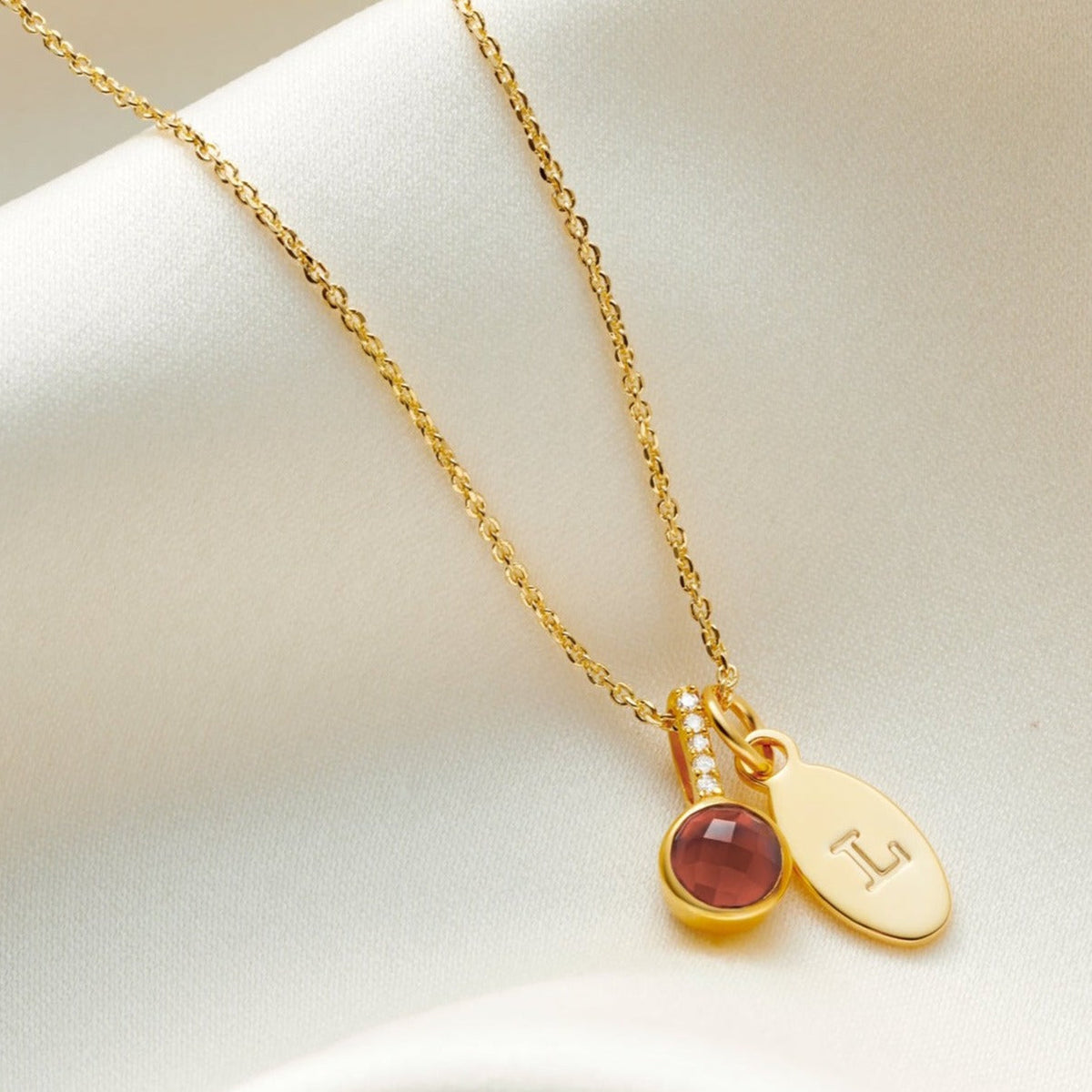 Diamond Birthstone Initial Necklaces