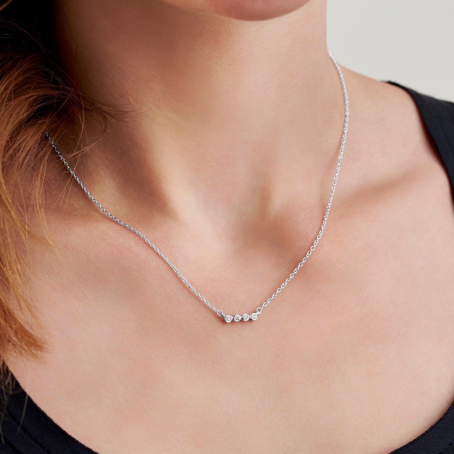 40th birthday diamond necklace for 4 decades in sterling silver