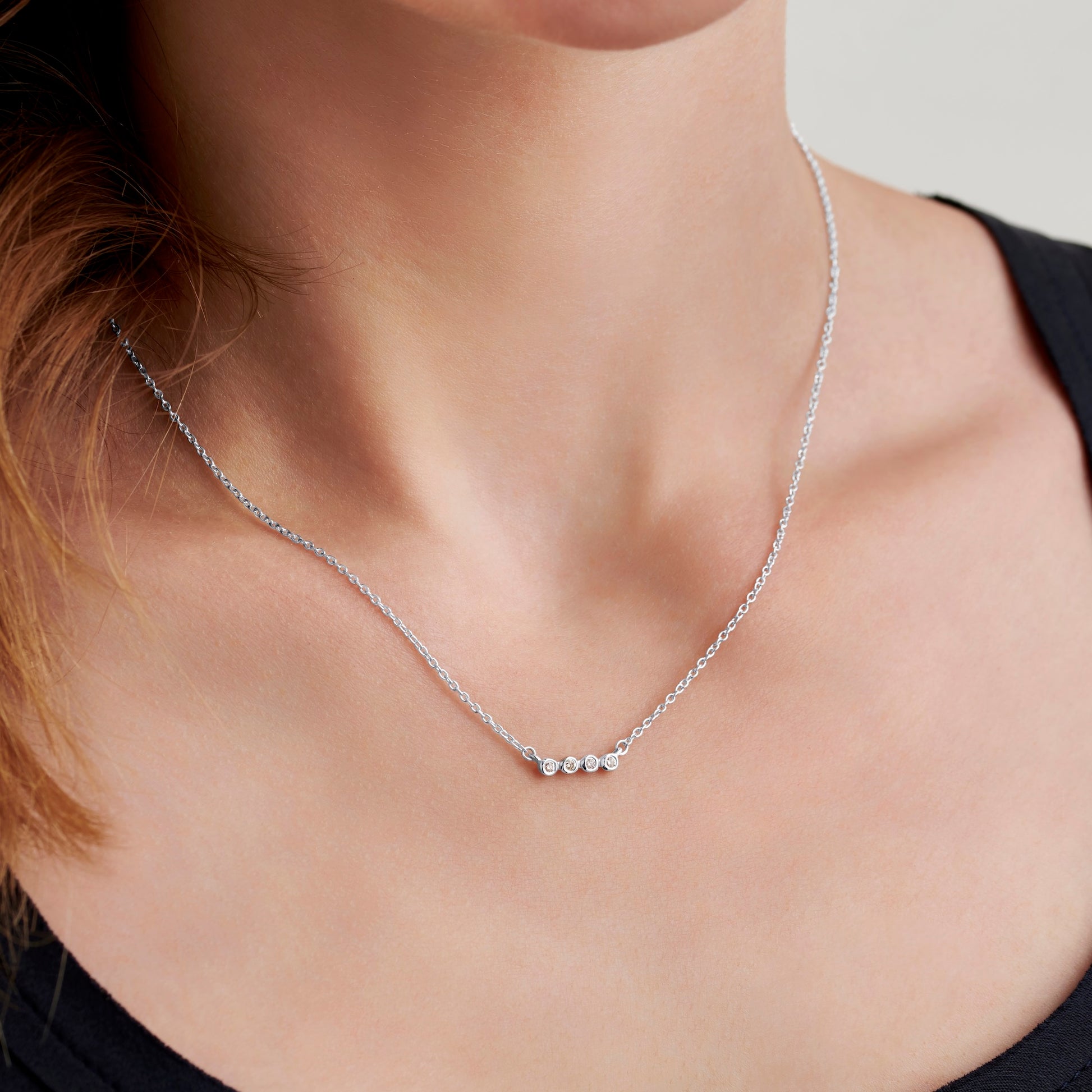 40th birthday diamond necklace for 4 decades in sterling silver