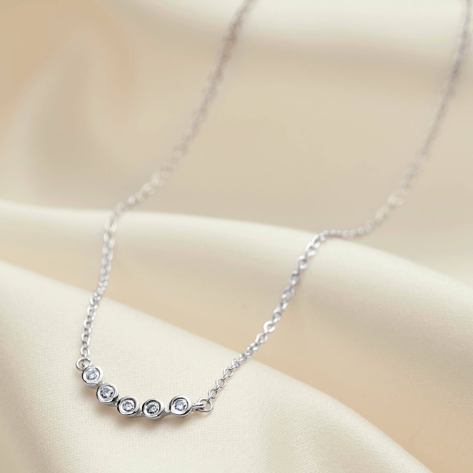 50th birthday diamond necklace in sterling silver 