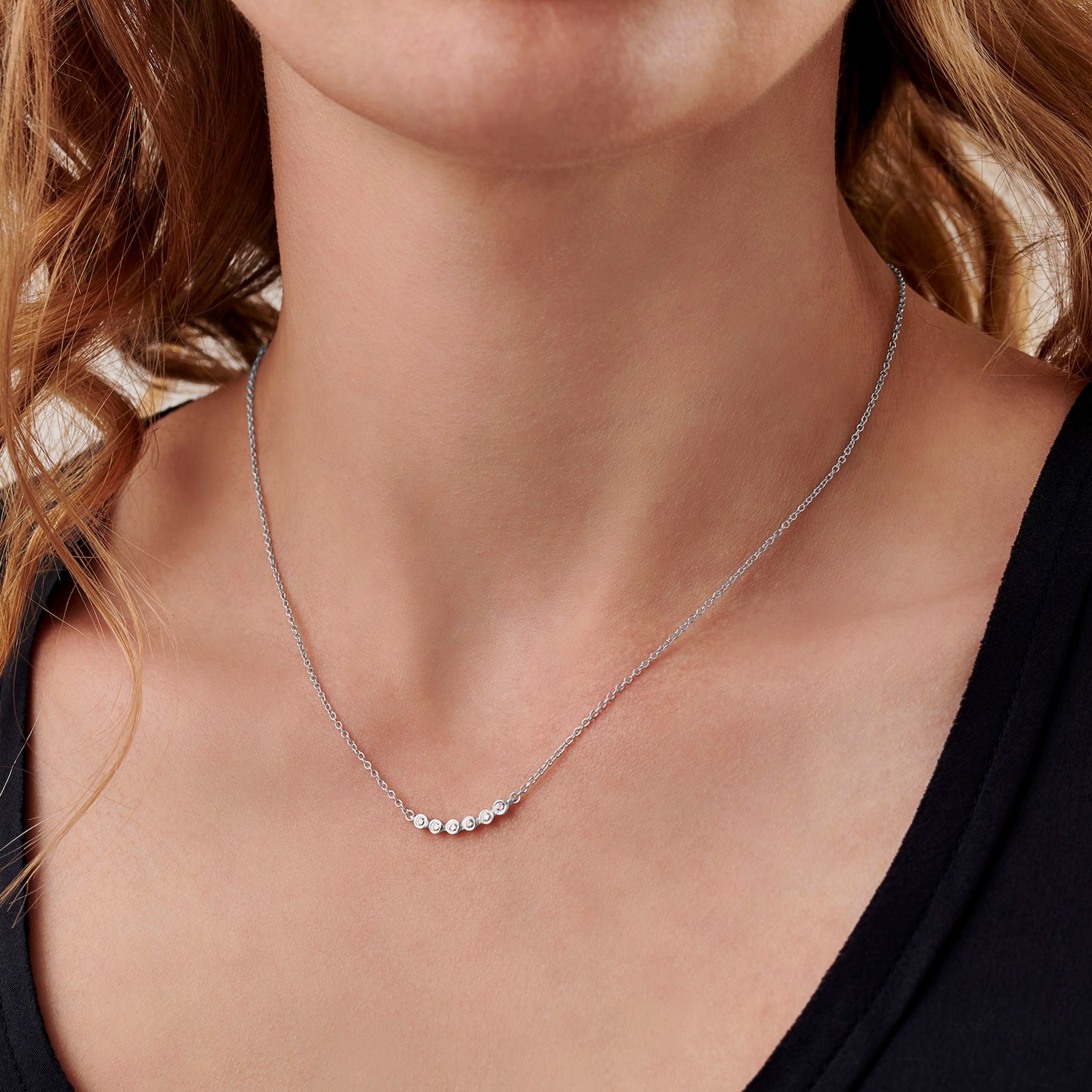 60th birthday necklace with 6 diamonds for 6 decades by Claudette Worters