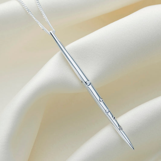 Silver Aries constellation necklace on a fine sterling silver chain