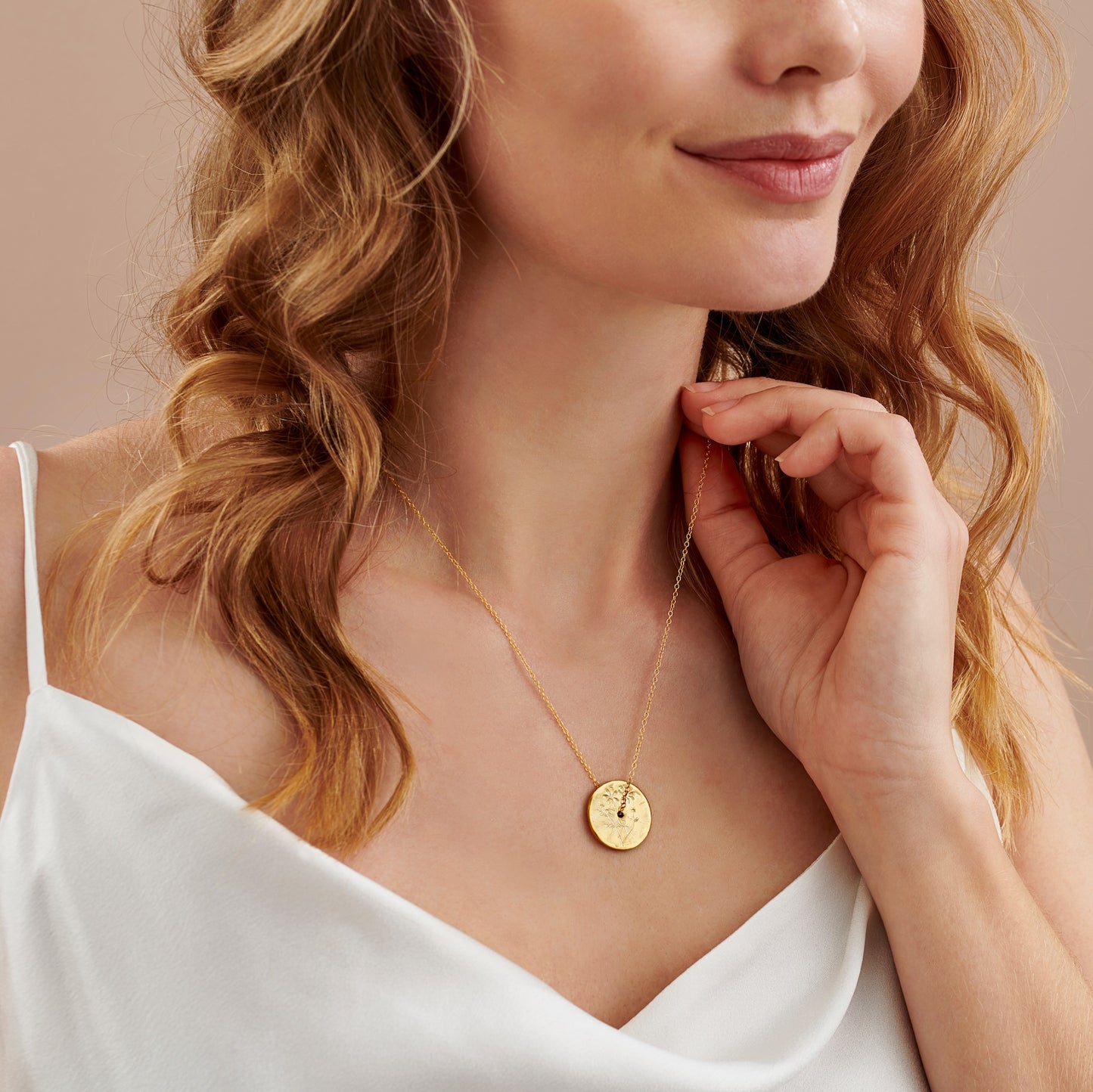 October Birth Flower Cosmos Necklace in Gold Vermeil