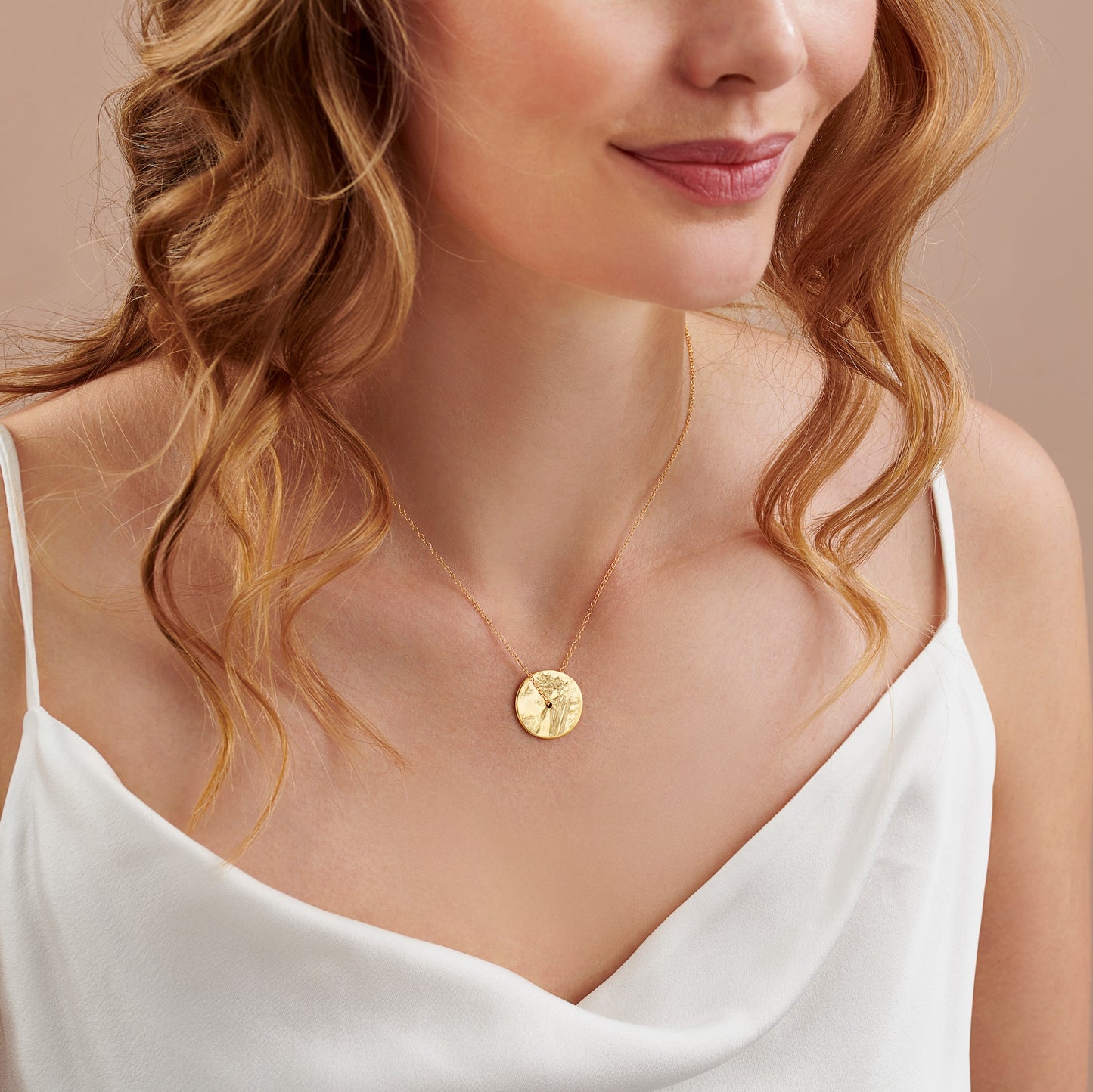 December Birth Flower Narcissus Necklace in Gold Vermeil