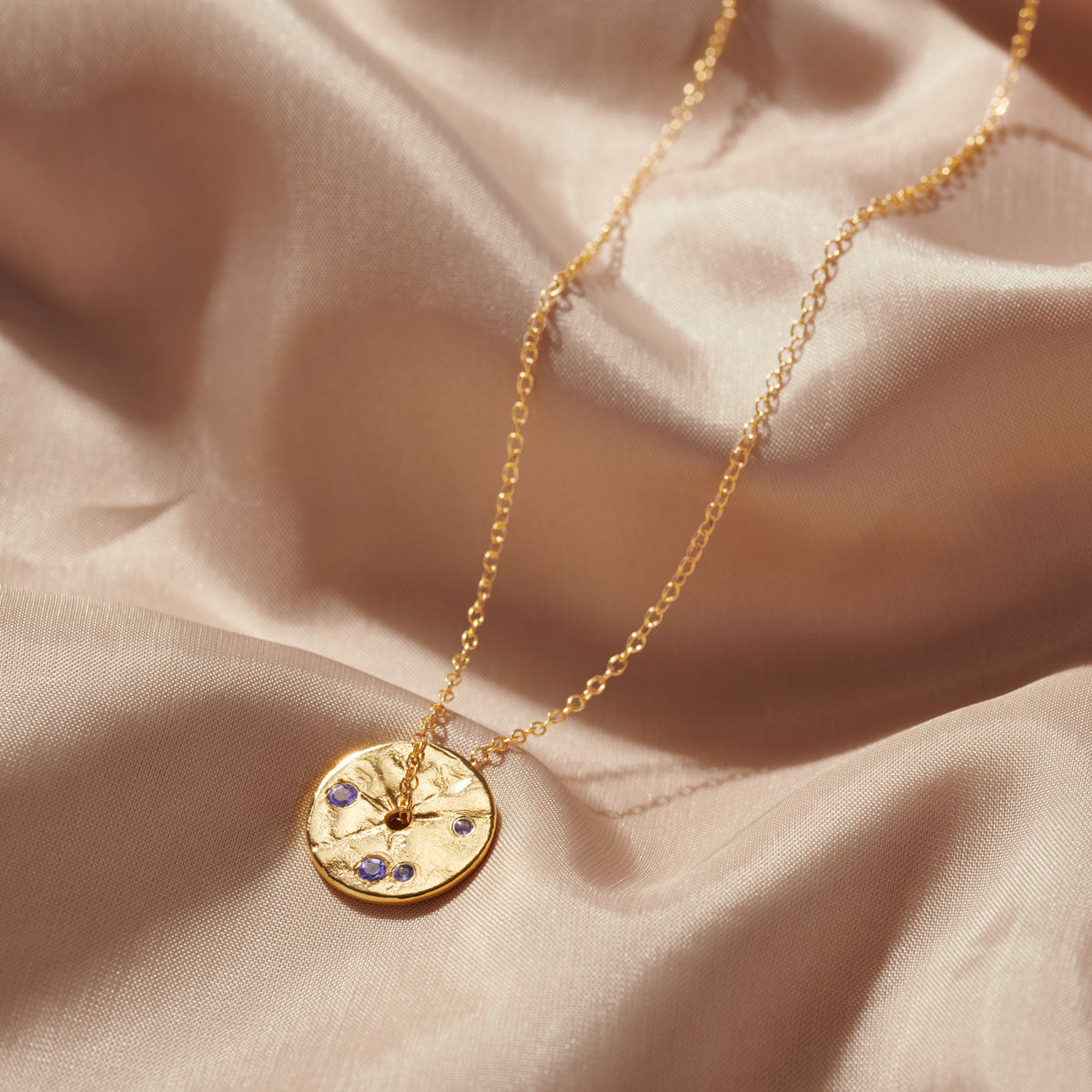 December Tanzanite Birthstone Spinner Necklace
