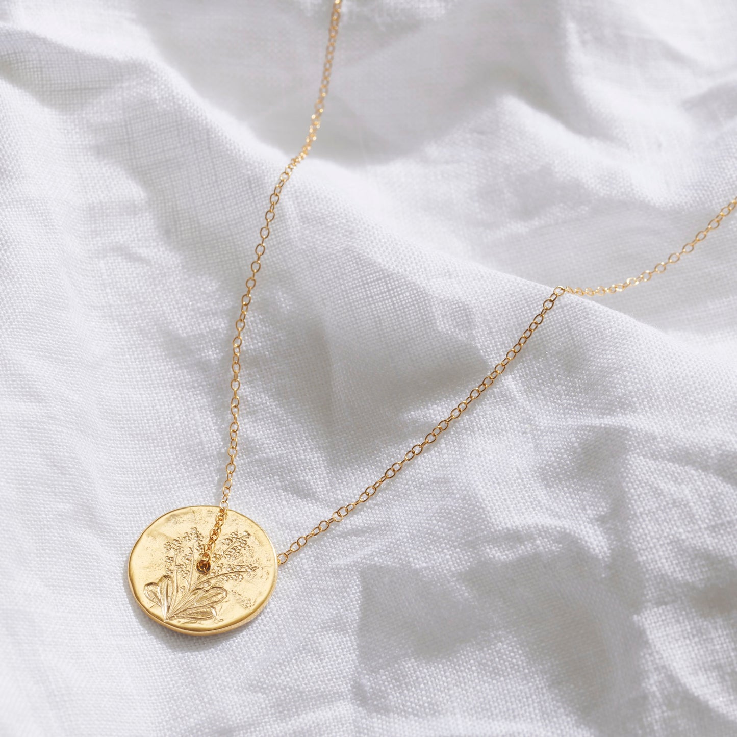 September Birth Flower Forget Me Not Necklace in Gold Vermeil