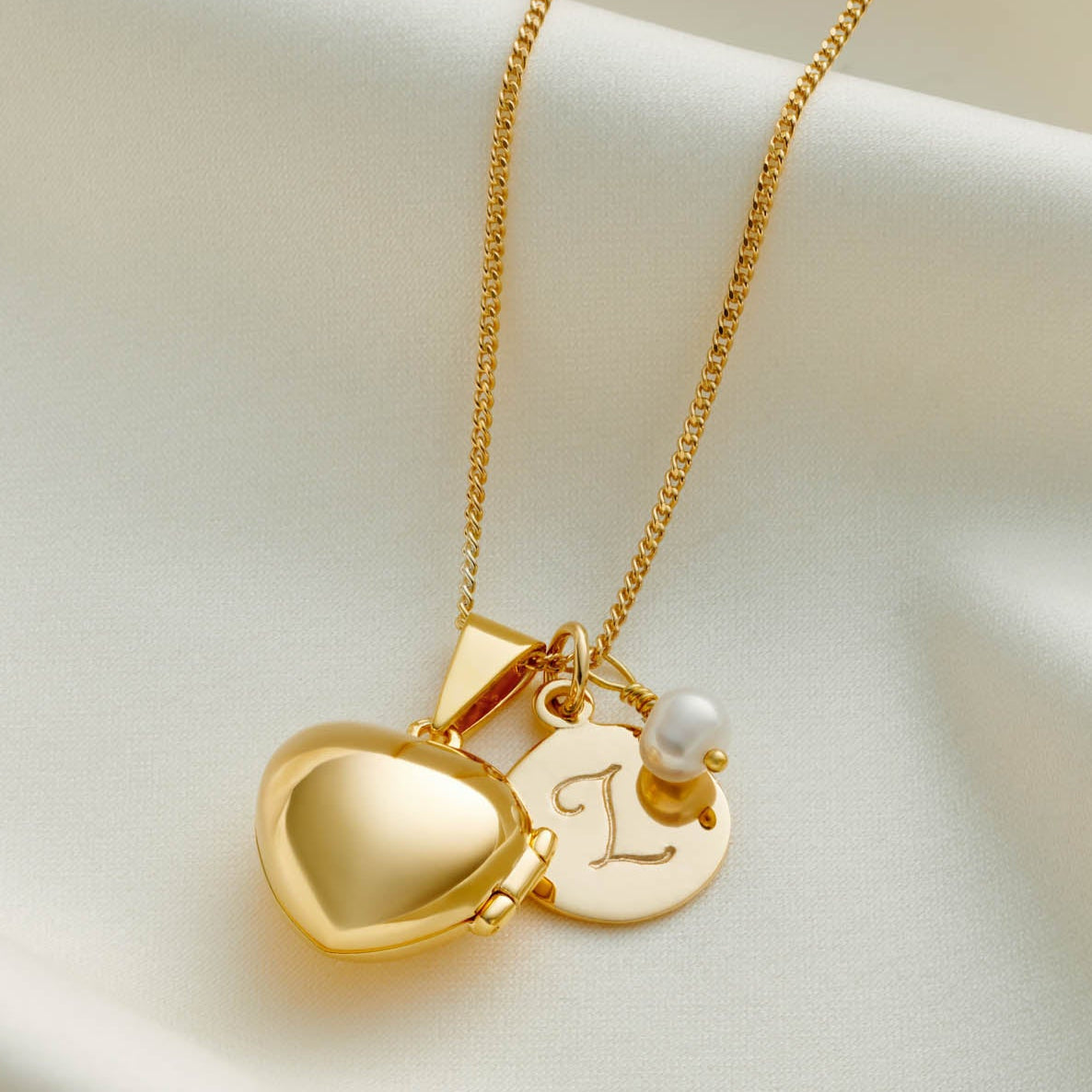 Personalised Heart Locket with Birthstone in Gold Vermeil