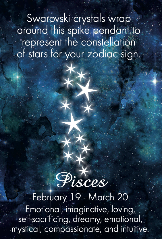 Pisces zodiac sign with star constellation on a celestial background