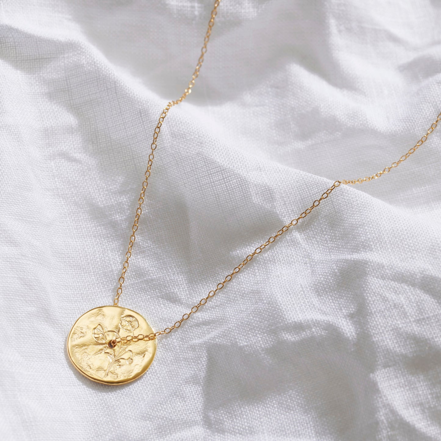 August Birth Flower Poppy Necklace in Gold Vermeil