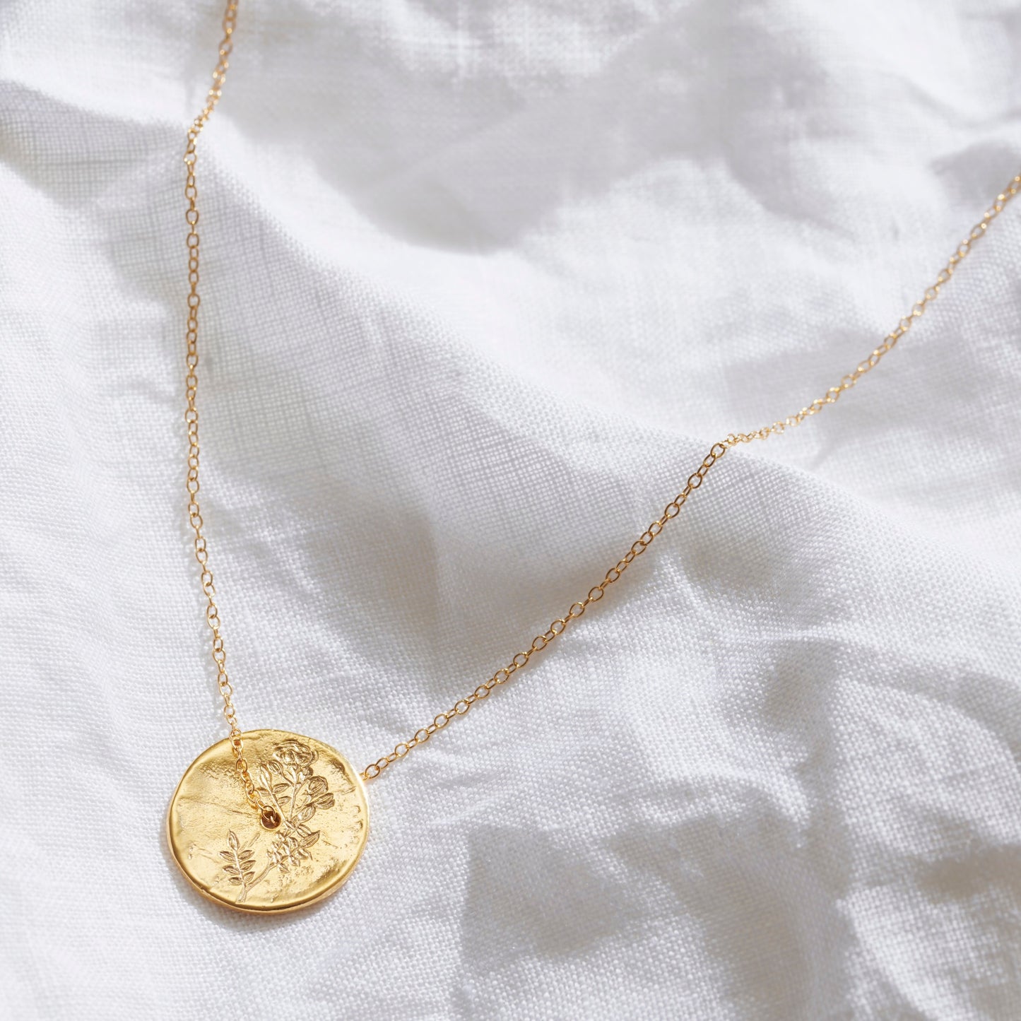 June Birth Flower Rose Necklace in Gold Vermeil