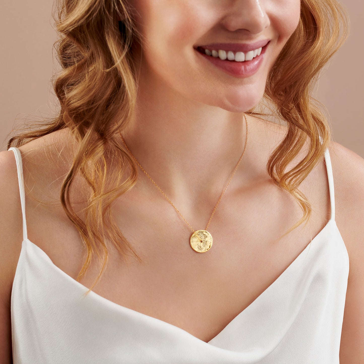 June Birth Flower Rose Necklace in Gold Vermeil