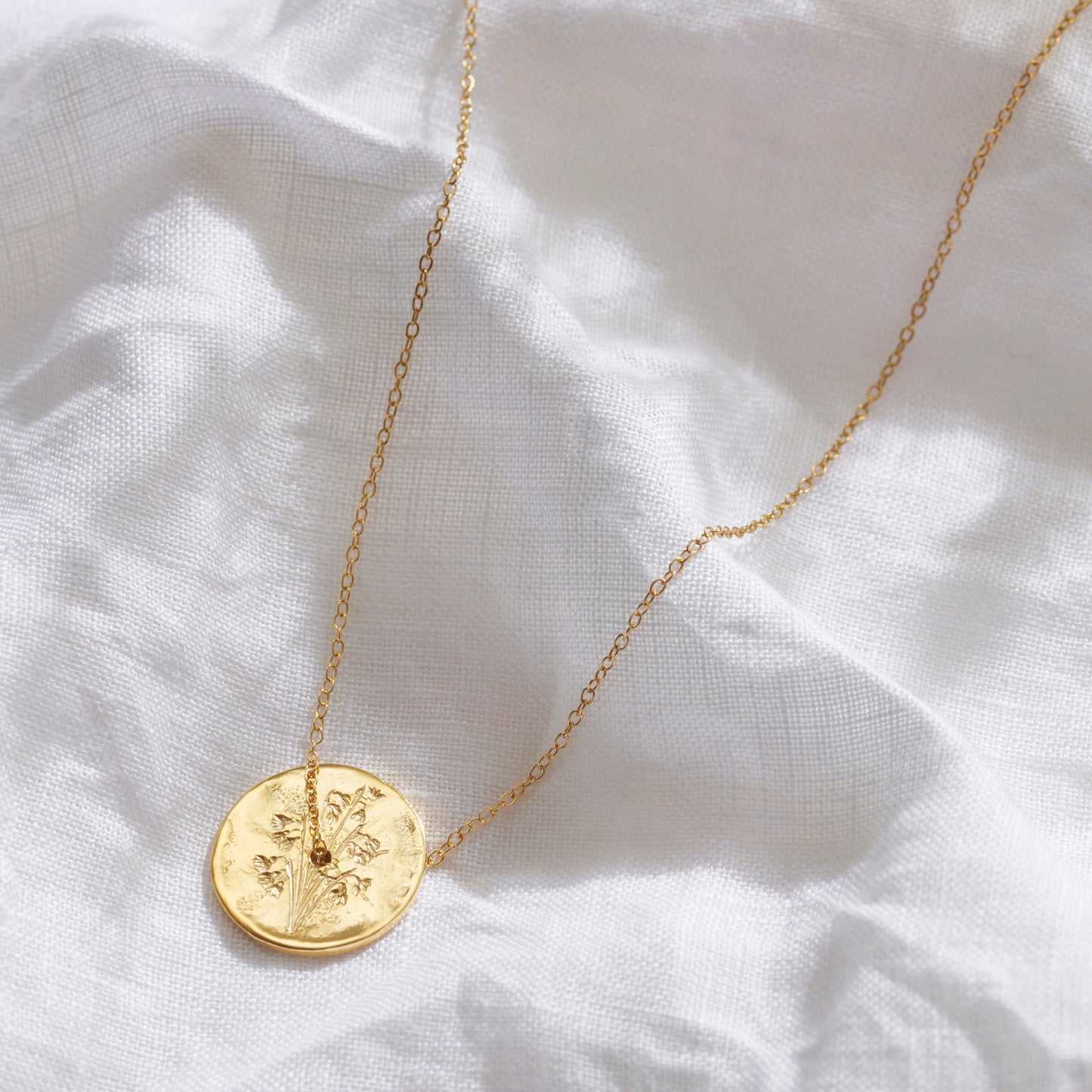 January Birth Flower Snowdrop Necklace in 18ct Gold Vermeil
