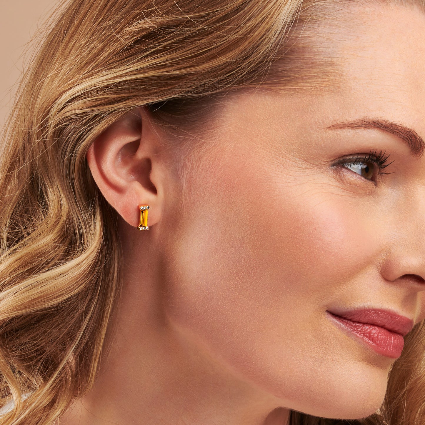 November birthstone gold stud earrings by Claudette Worters